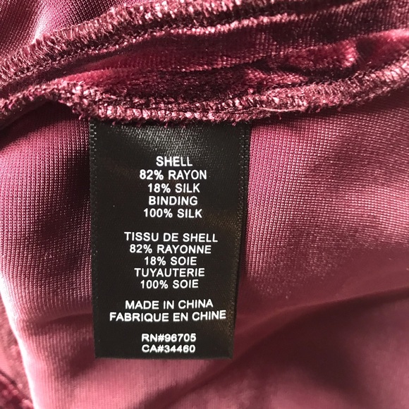 Rebecca Taylor Ruched Sleeves Velvet Top Bordeaux - Picture 7 of 8